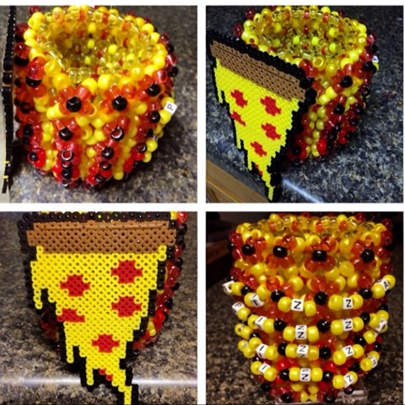Other - HUGE Pizza Kandi Rave Perler Cuff